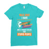walk away i have anger issues and a serious dislike for stupid people Ladies Fitted T-Shirt