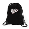 shhh nobody cares Drawstring Bags