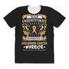Never Underestimate the Strength of a Childhood Cancer Warrior All Over Women's T-shirt