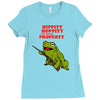hippity hoppity get off my property Ladies Fitted T-Shirt