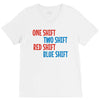 one shift two shift red shift blue shift V-Neck Tee