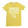 Zombies Eat Brains Dont Worry You Are Safe Ladies Fitted T-Shirt