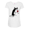 cat and wine Maternity Scoop Neck T-shirt