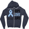 hope love cure stomach cancer awareness Zipper Hoodie