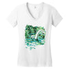 water lilies and nessy Women's V-Neck T-Shirt