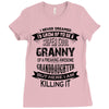 Super Cool Granny Of A Freaking Awesome Granddaughter Ladies Fitted T-Shirt