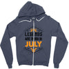 Legends are born in July Zipper Hoodie