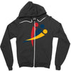 red blu yellow Zipper Hoodie