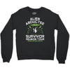 alien abductee survivor tour ufo nerd geek comic funny Crewneck Sweatshirt