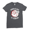 santa claus is coming Ladies Fitted T-Shirt