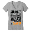 Strong Independent Motivated Cancer Women's V-Neck T-Shirt