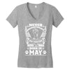 Never Underestimate Dog Rescuer Who Was Born May Women's V-Neck T-Shirt