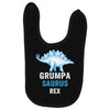 grumpa saurus rex Baby Bibs
