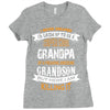 Super Cool Grandpa Of A Freaking Awesome Grandson Ladies Fitted T-Shirt