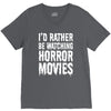 i&rsquo;d rather be watching horror movies V-Neck Tee