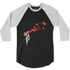 banksy headshot butterfly 3/4 Sleeve Shirt