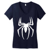 spiderman white logo Women's V-Neck T-Shirt