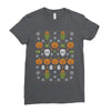 happy halloween ugly christmas sweater Ladies Fitted T-Shirt
