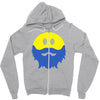 bearded smiley face Zipper Hoodie