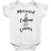 motivated by caffeine and canines Baby Bodysuit