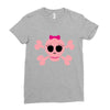 fummy pink skull long sleeve Ladies Fitted T-Shirt