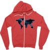 World Map Design Zipper Hoodie