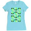 sad alien and daisy nineties grunge pattern Ladies Fitted T-Shirt