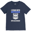 i stand with officer V-Neck Tee