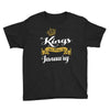 kings are born in january Youth Tee