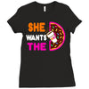 She Wants The D - Dunkin Donuts Ladies Fitted T-Shirt