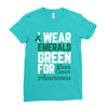 i wear emerald green for liver cancer awareness Ladies Fitted T-Shirt