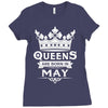 Queens Are Born In May Ladies Fitted T-Shirt