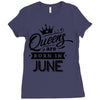 Queens Are Born In June Ladies Fitted T-Shirt