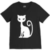 white cat funny V-Neck Tee