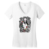 girl snake skull Women's V-Neck T-Shirt