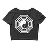 i ching ying and yang Crop Top