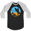 beach surfer silhouette birds sand waves palm 3/4 Sleeve Shirt
