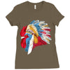 chief many feathers Ladies Fitted T-Shirt