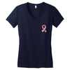 breast cancer ribbon survivor pocket Women's V-Neck T-Shirt