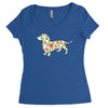 dachshund flower Women's Triblend Scoop T-shirt