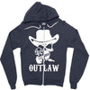 outlaw cow boy motor bike Zipper Hoodie