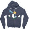 mighty hero atop a chicken Zipper Hoodie