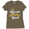 kings are born in june Ladies Fitted T-Shirt