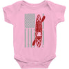 kayak american flag Baby Onesie