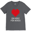 nerd shirt design  herz f&uuml;r nerds computer gaming fun big bang minecr V-Neck Tee