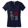 love paw rhinestud Women's V-Neck T-Shirt