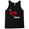 i love heart bass guitar music Tank Top