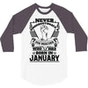 Never Underestimate Dog Rescuer Who Was Born January 3/4 Sleeve Shirt