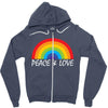 Peace &amp; Love Zipper Hoodie