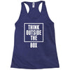 think outside the box Racerback Tank